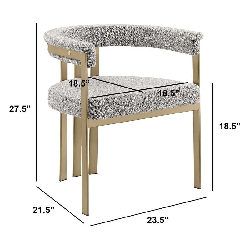 Best Quality Furniture Matte Brushed Gold Chrome Dining Chairs (Set of 2) - N/A