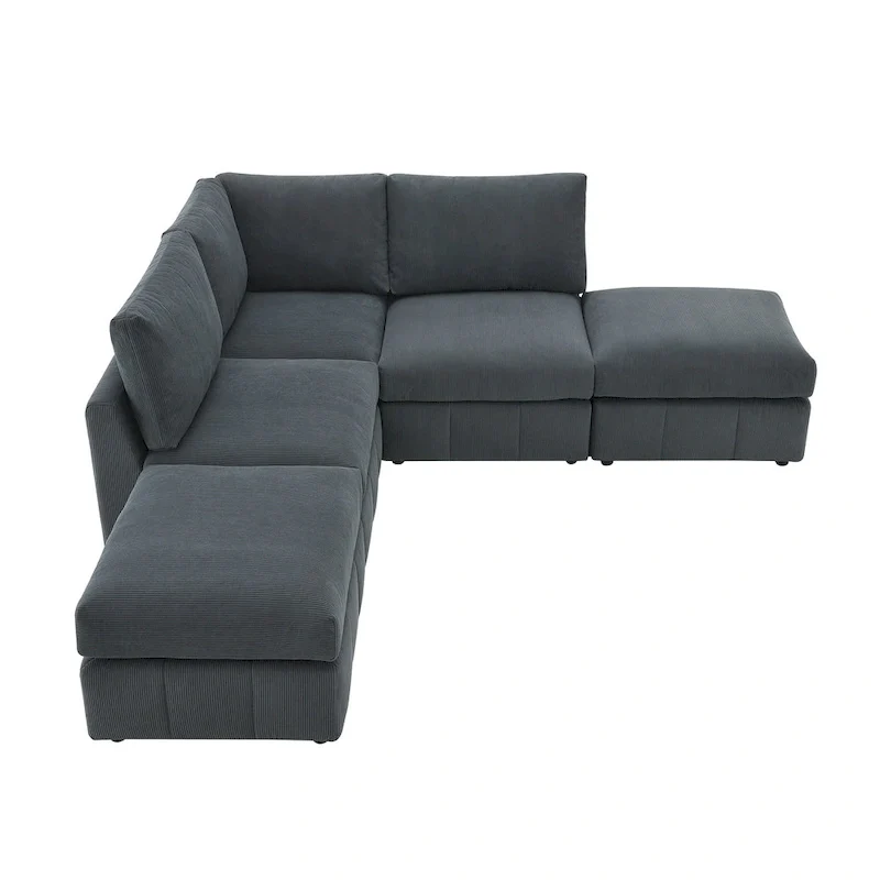 93Modern Sectional Sofa with Vertical Stripes