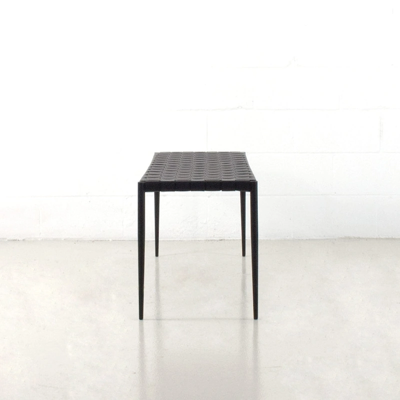 Soho Mid-Century Modern Leather Weave Coffee/Bench 28-inches/ 47-inches