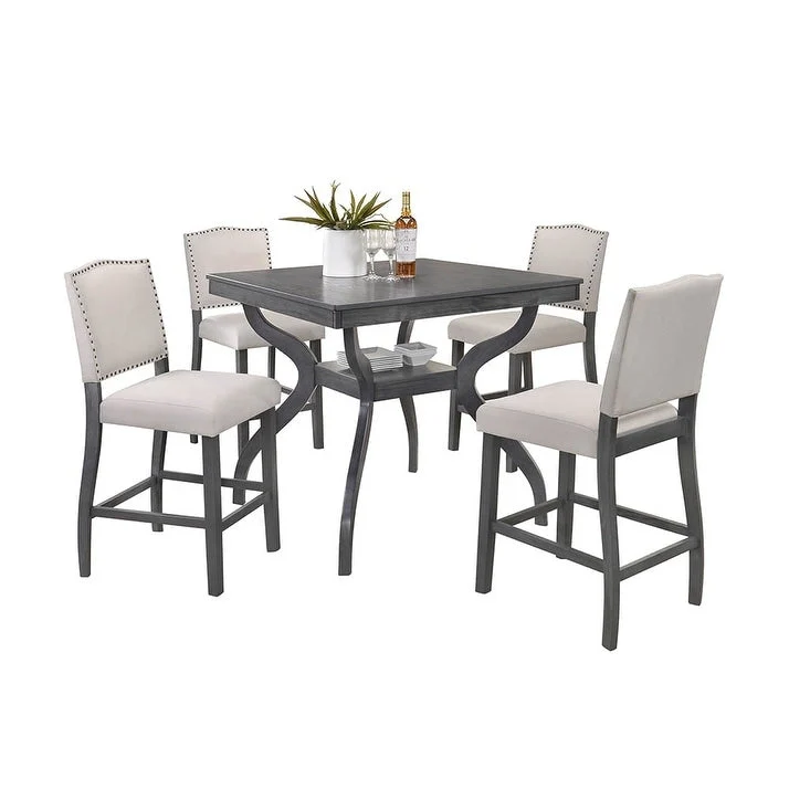 Light Grey 5-piece Counter Height Dining Set