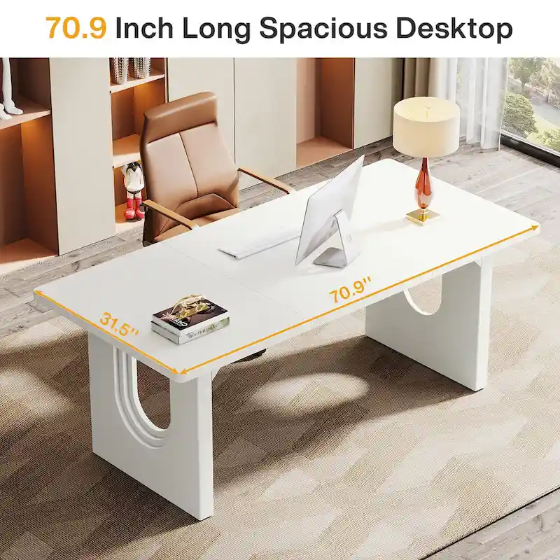 70.9-Inch Large Executive Desk, Modern Simple Office Computer Desk