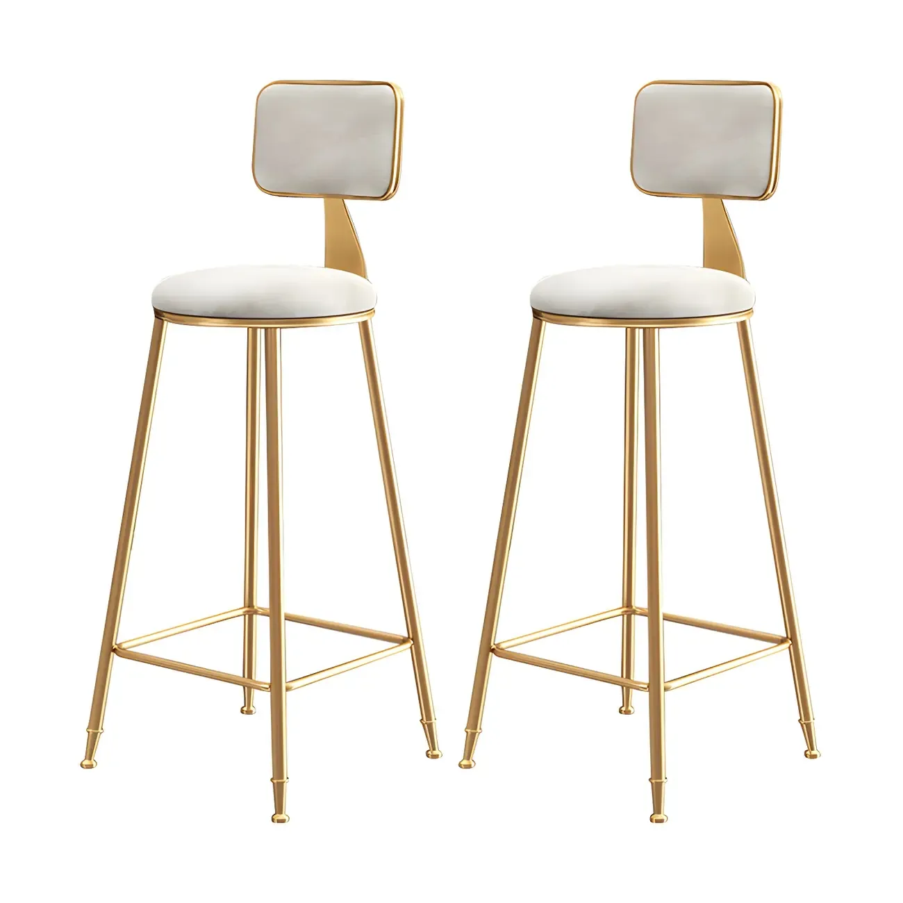 Round Velvet Upholstered Counter Bar Stools