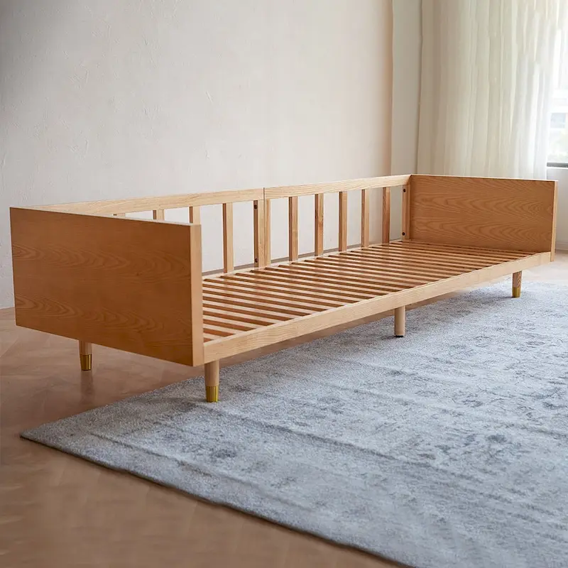 JASIWAY Modern 3-Seat Upholstered Cotton Linen Sofa,Beige