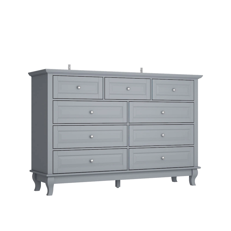 55.1W 9-Drawer Dresser: Spacious and Sleek Design Chest Lacquer