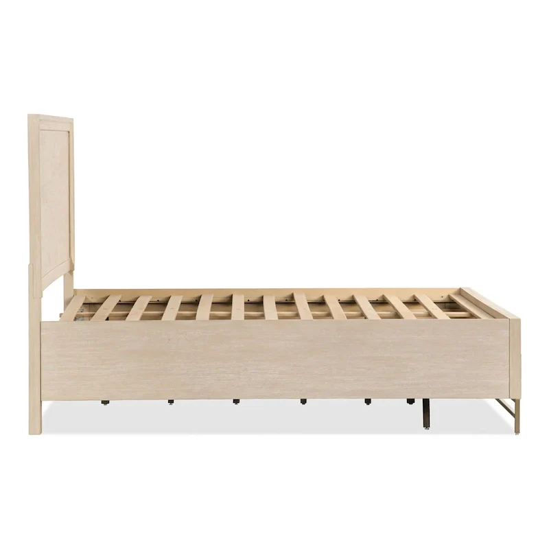 Drayden Transitional Oak Solid Wood 2-Piece Bed and Nightstand Bedroom Set