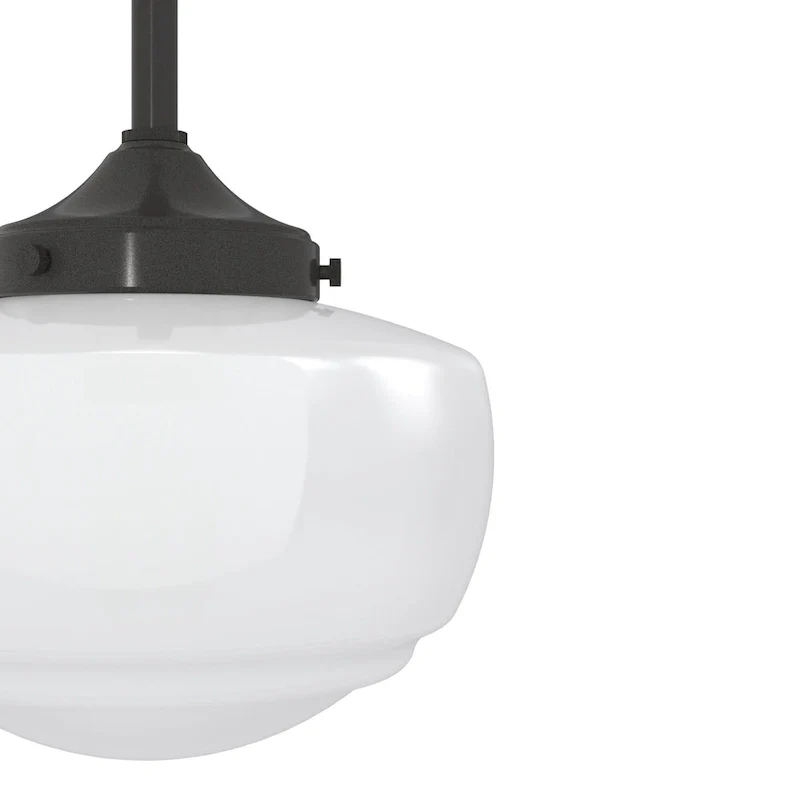 Hunter Saddle Creek 1-Light Mini Pendant / Semi-Flush Mount Ceiling Light - Kitchen Island, Dining Room, Hallway