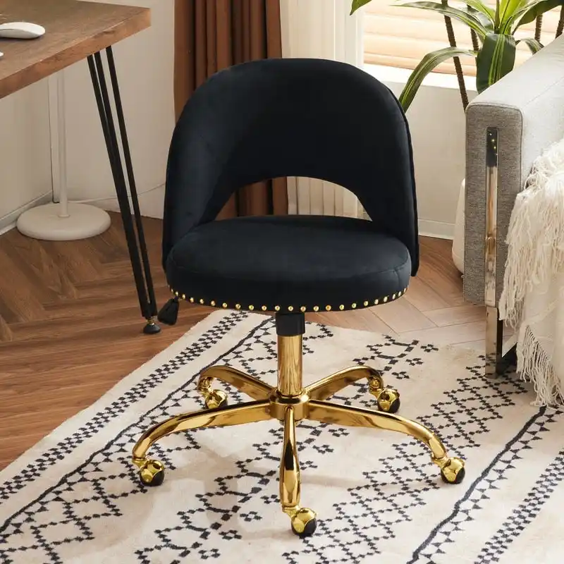 Office Chair Velvet Desk Chair Swivel Armchair Cute Modern Fabric Home Office Desk Chairs with Wheels