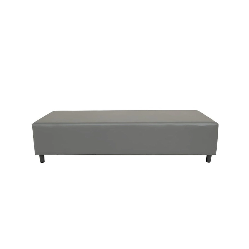 HomeRoots 72  Gray and Black Upholstered Genuine Leather Bench - 72