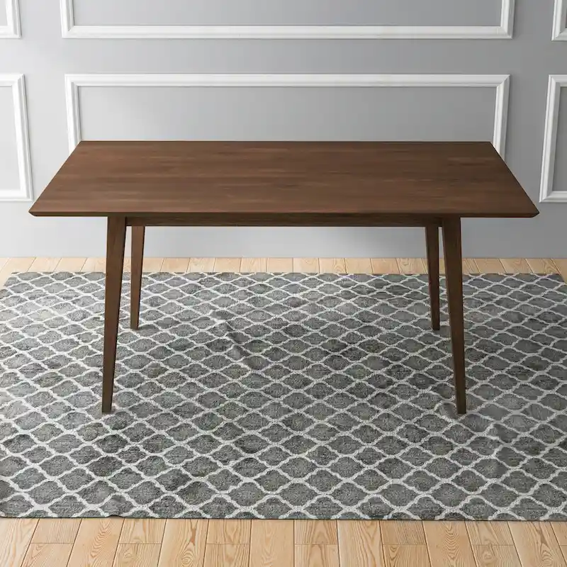 Alda Mid-Century Modern Rectangular Solid Wood Dining Table