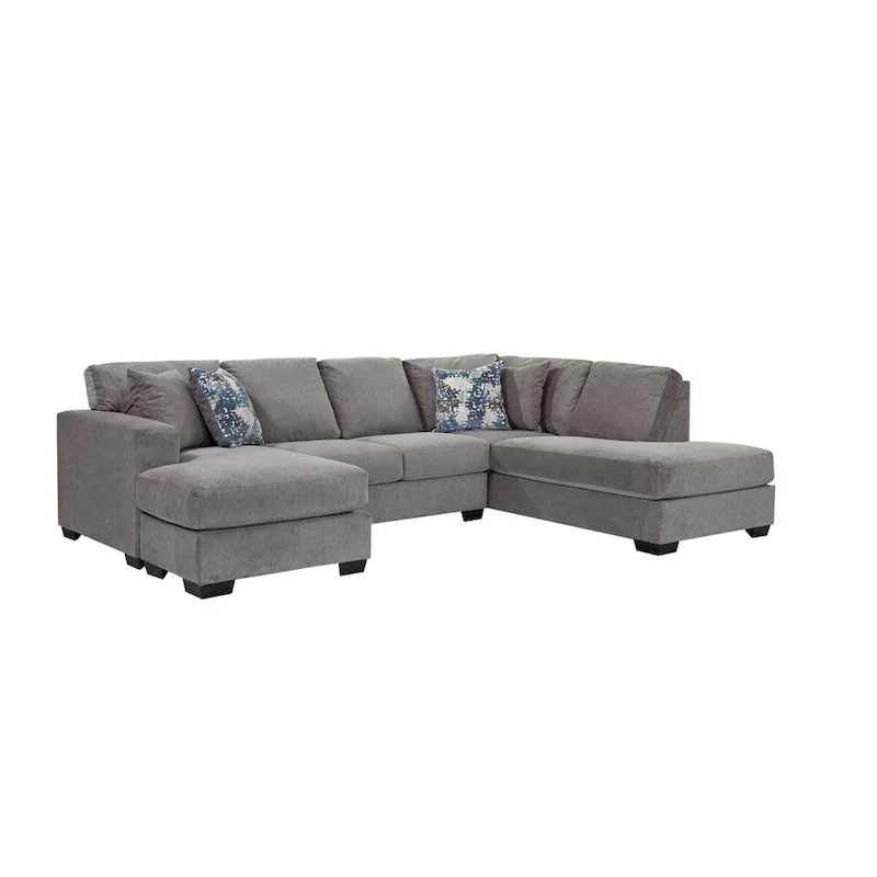 American Furniture Classics Graphite Model A414V6-K2 U Shaped Sectional with 4 Throw Pillows