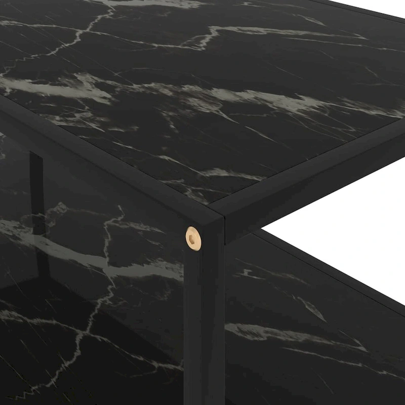 vidaXL Coffee Table Black 39.4x19.7x13.8 Tempered Glass - 39.4 x 19.7 x 13.8