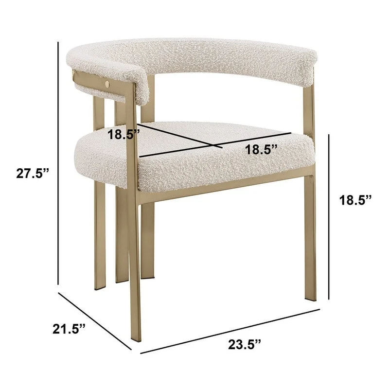 Best Quality Furniture Matte Brushed Gold Chrome Dining Chairs (Set of 2) - N/A