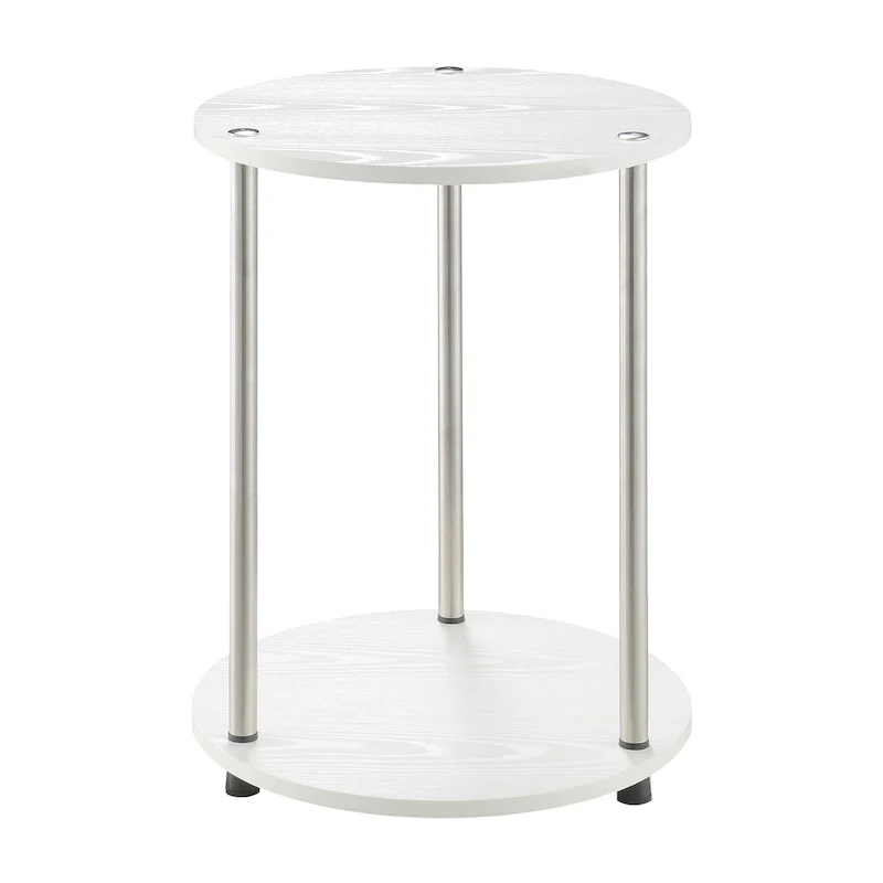 Convenience Concepts  No Tools 2 Tier Round End Table
