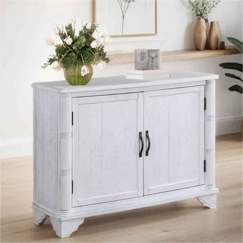 40 Retro Wood Sofa Couch Table with Adjustable Storage Shelf