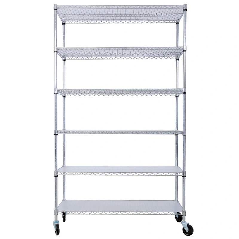 6-Tier Multifunctional Adjustable Shelf with Wheels, 6000LBS Capacity
