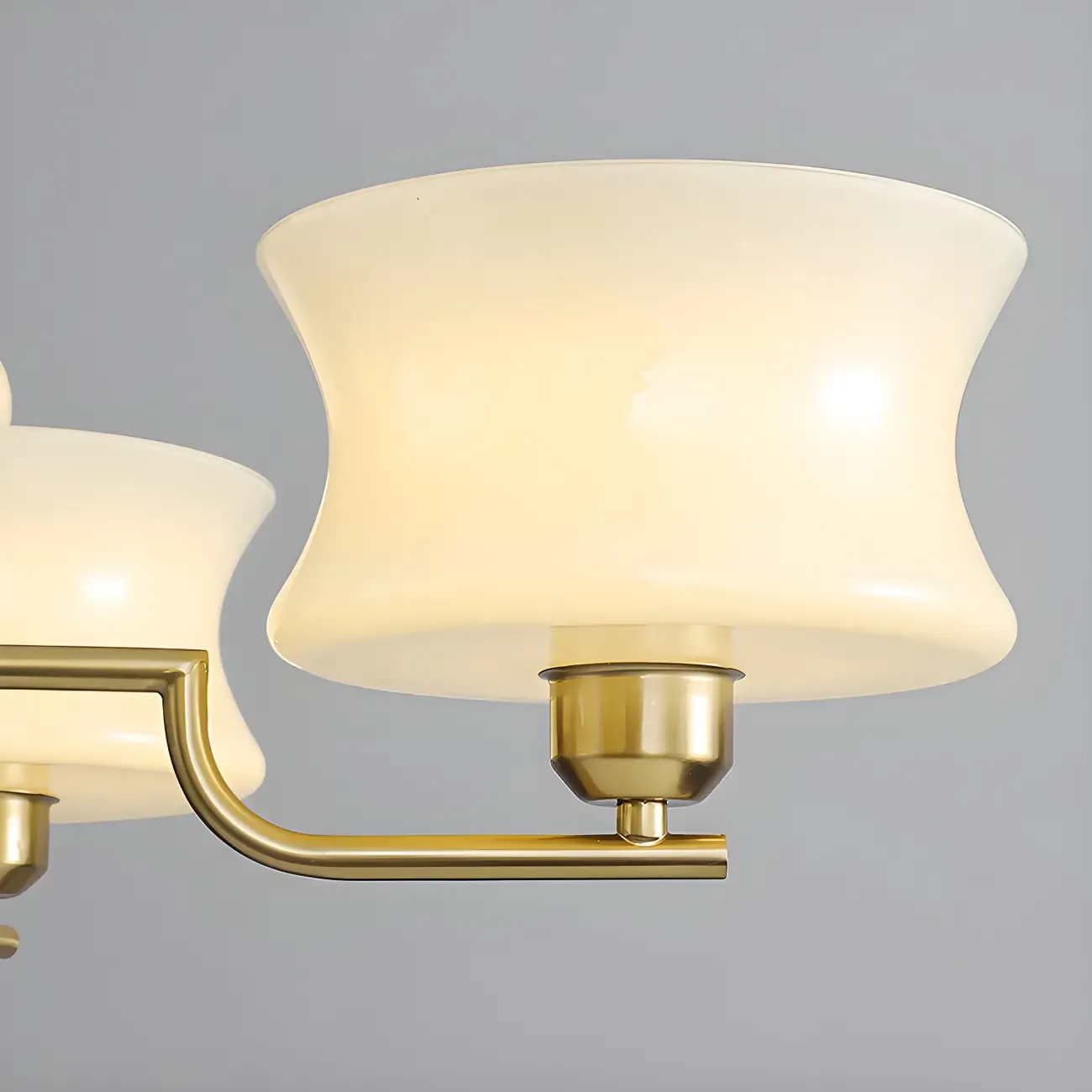 Modern Elegant 3-5 Lights Beige Glass Large Chandelier