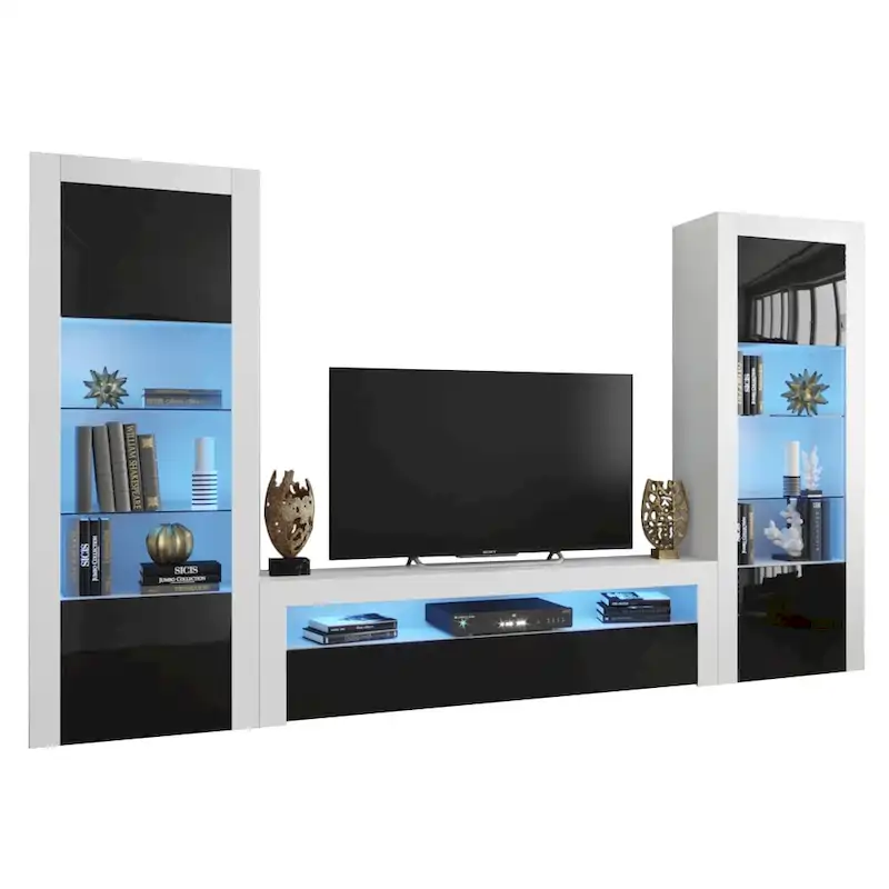 Milano Set Modern Wall Unit Entertainment Center