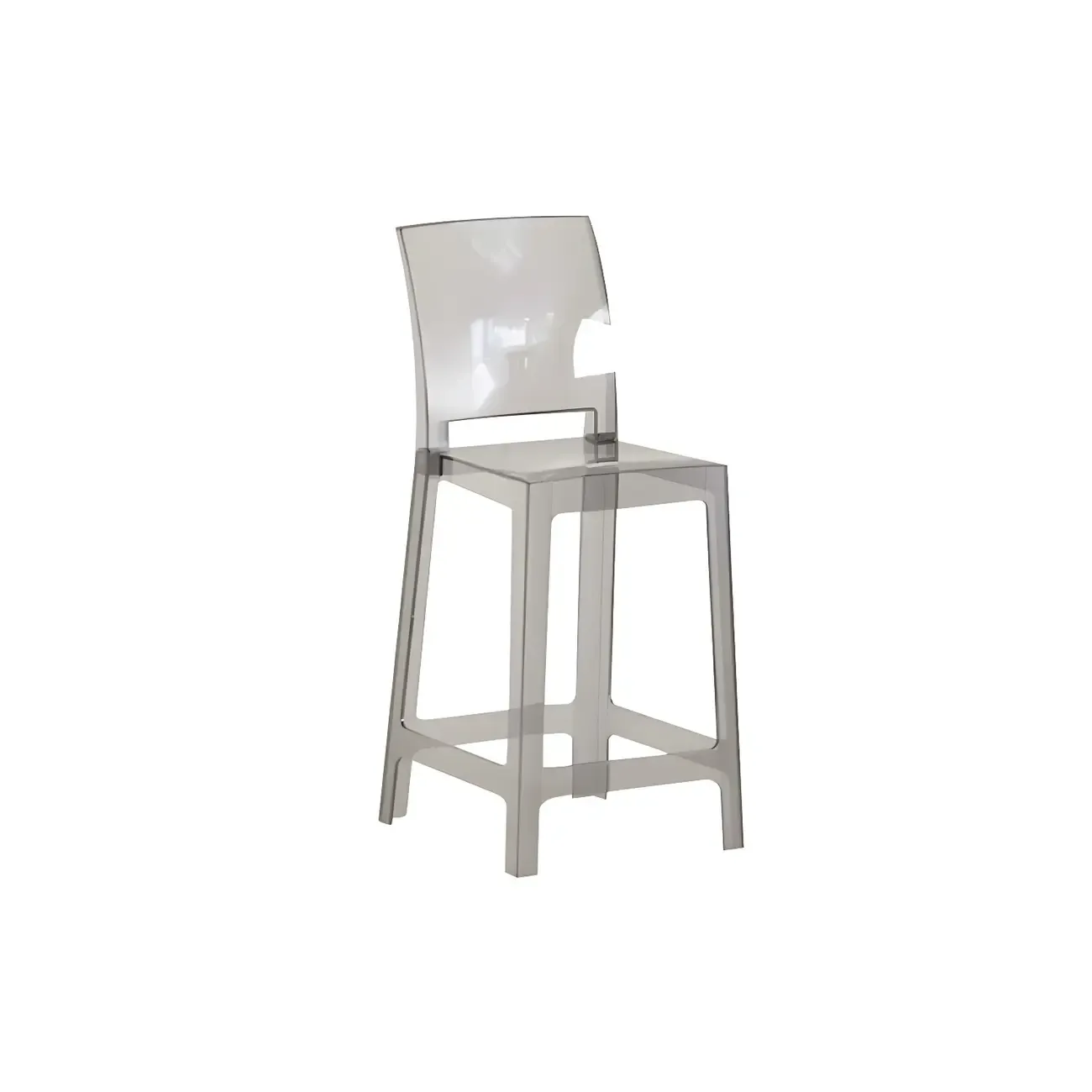 Modern Acrylic Smooth Elegant Circular Backrest Bar Stool