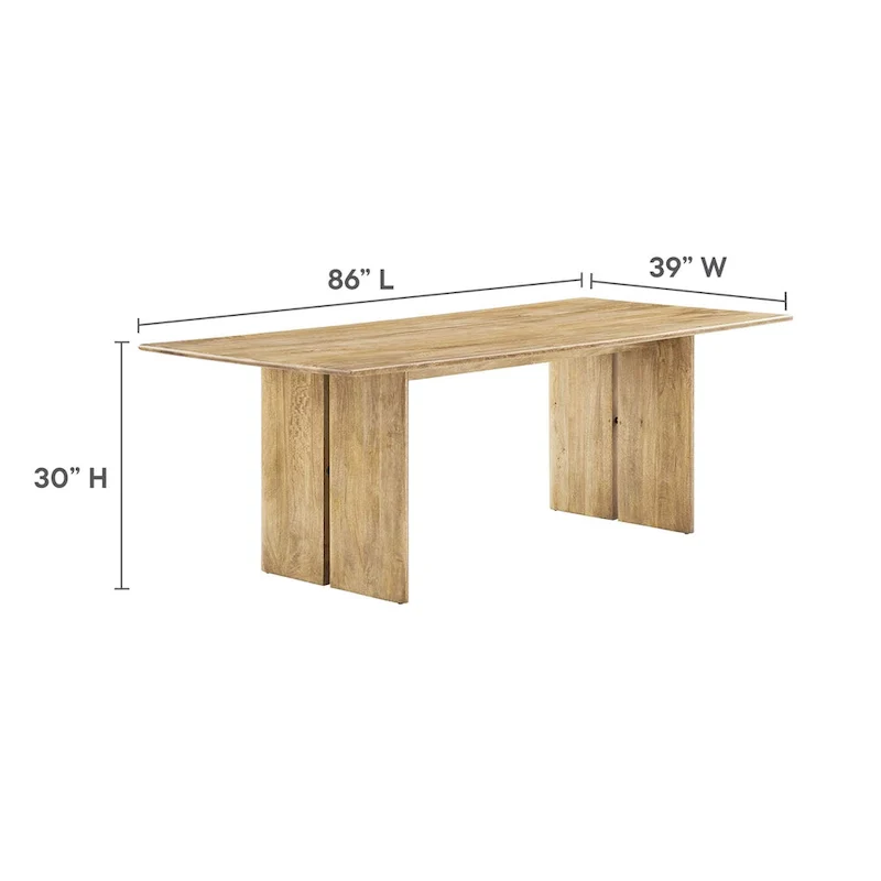 Amistad 86 Wood Dining Table and Bench Set