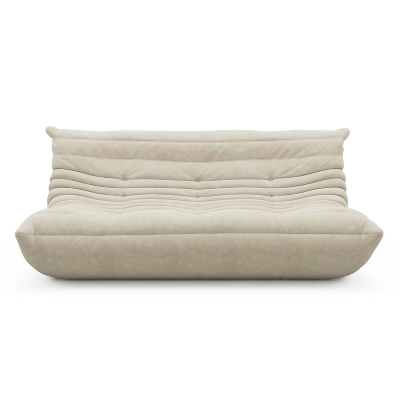 3 Seat Suede Fabric Lounge Floor Couch Lazy Sofa for Living Room
