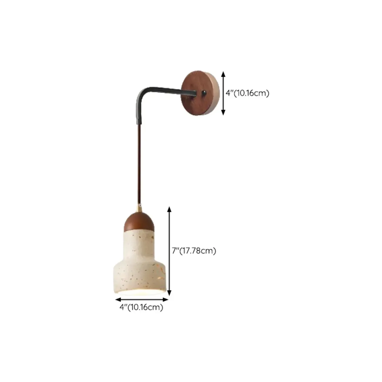 Rustic Brown Wall Sconce with Beige Sintered Stone Shade