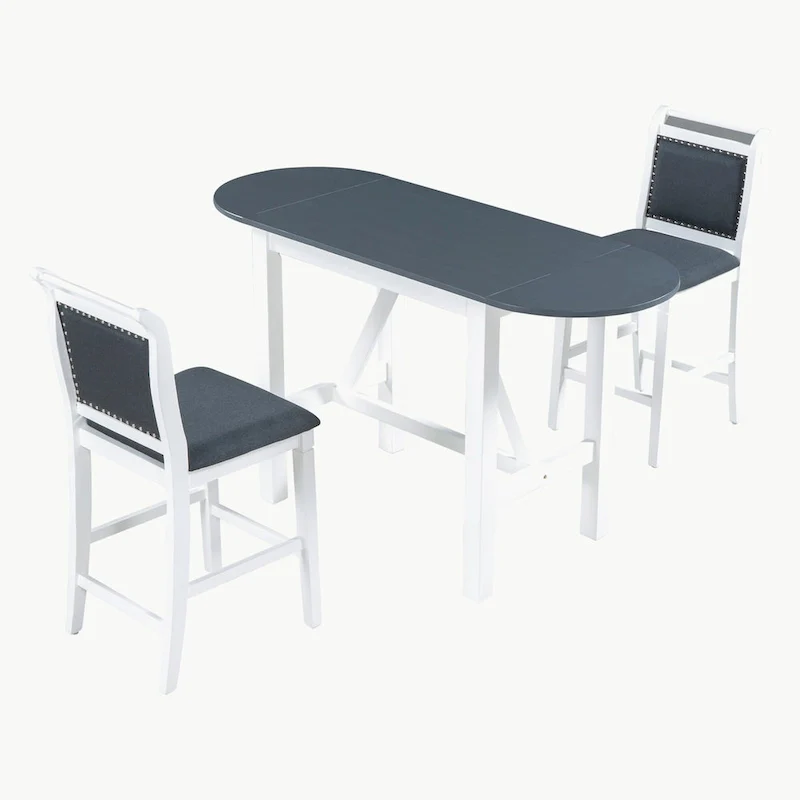 3-Piece Drop Leaf Dining Table Set with 2 Chairs