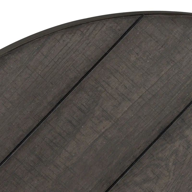 Modern Farmhouse Dusty Charcoal Distressed Splay Leg Round Cocktail Table