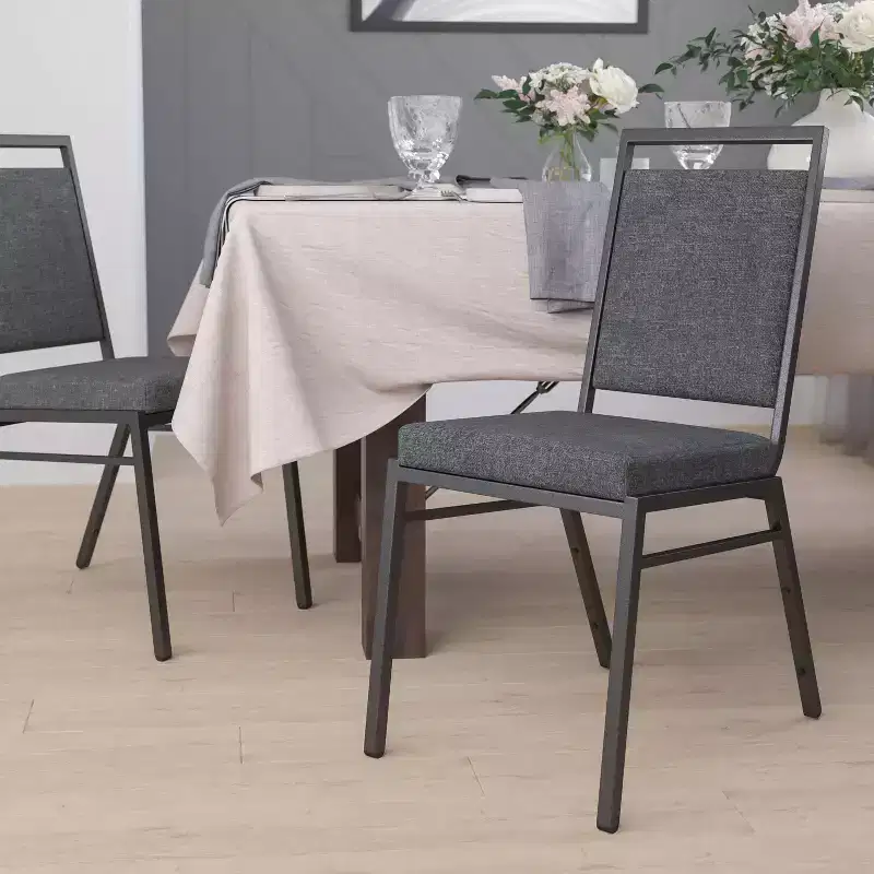 Emma and Oliver Square Back Banquet Stack Chair - Wedding Party Event Chair
