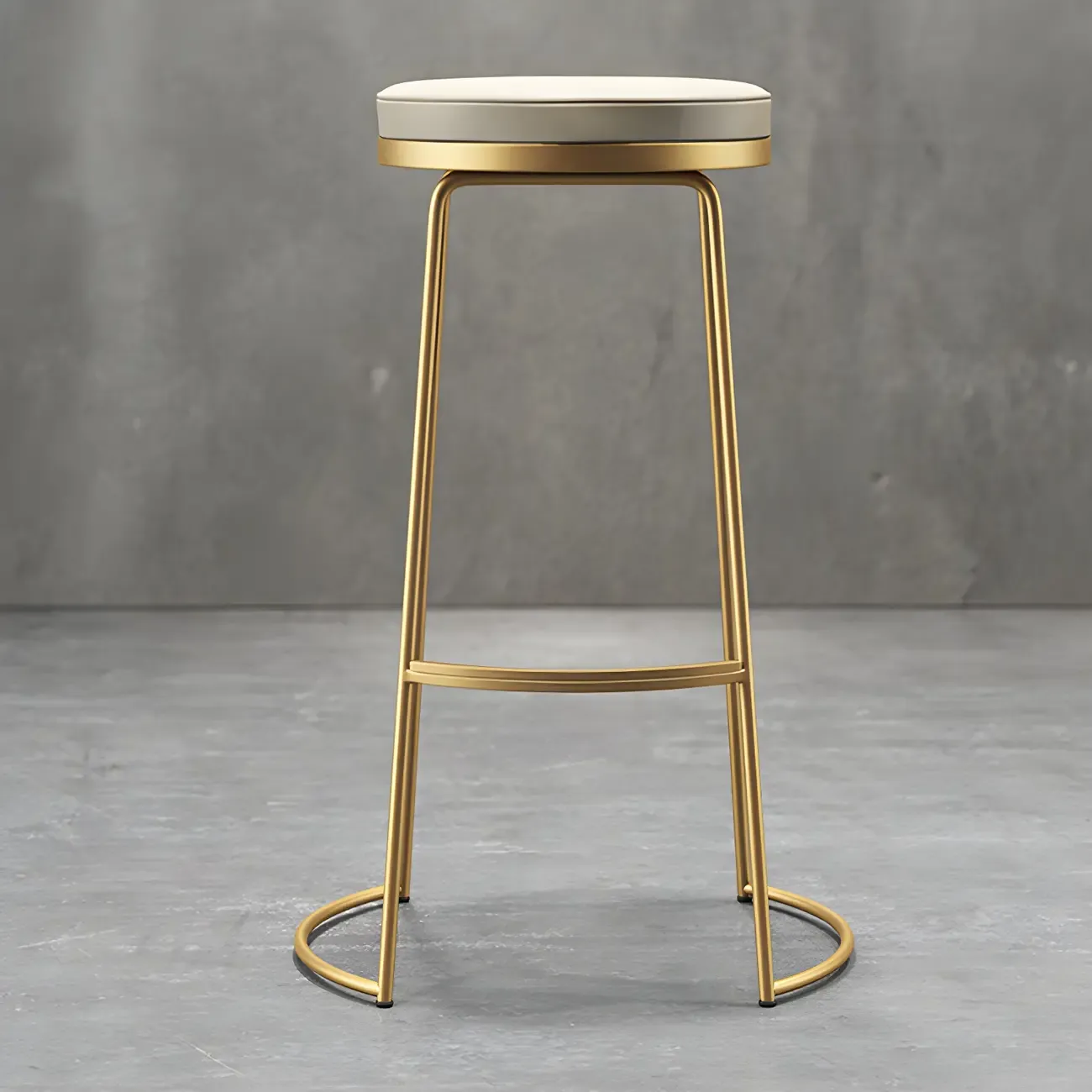 Industrial Metal Leather Seat Bar Stools Counter Height