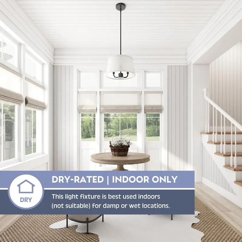 Prominence Home Billet Convertible Pendant/Semi-Flush with Fabric Shades