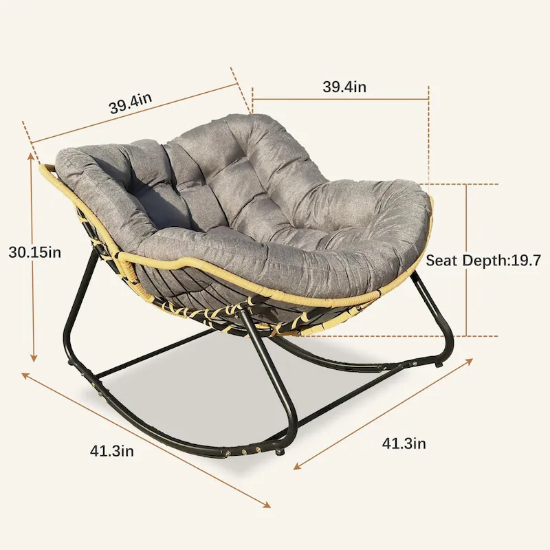 Egg Rocking Chair with Rattan Design