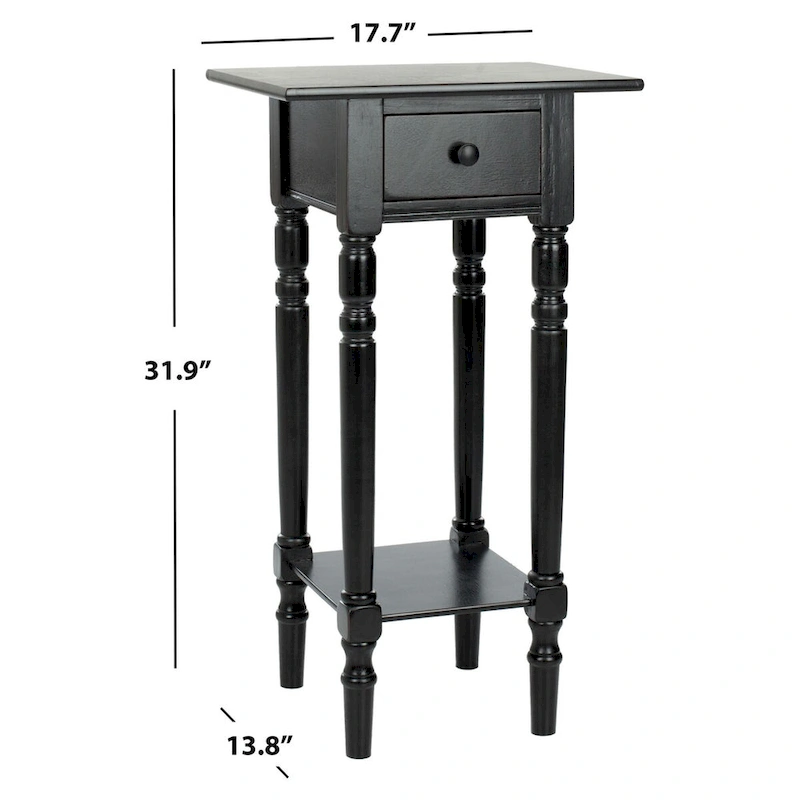 SAFAVIEH Arrie Black Accent Table - 17.7 x 13.8 x 31.9 - 18Wx14Dx32H