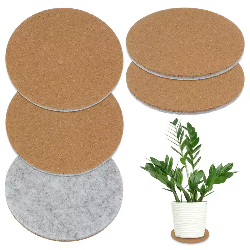 Unique Bargains Multipurpose Use Durable Lightweight Non-slip Plant Coaster Mat 5 Pcs