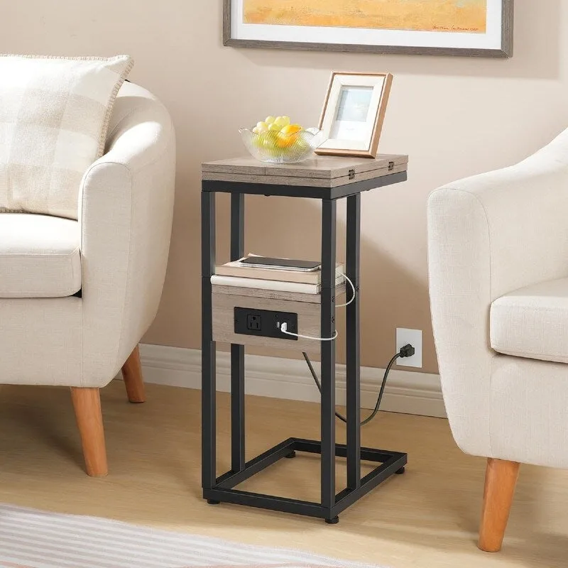Foldable End Table - 15.4D x 10.2W x 25.2H