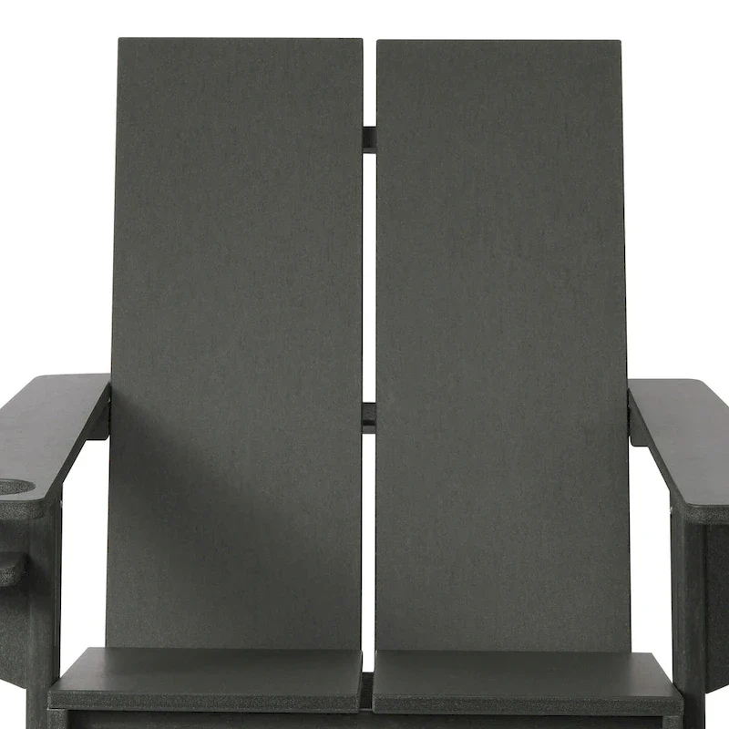 Polytrends Coastin Modern Poly Adirondack Chair (Set of 4), Black