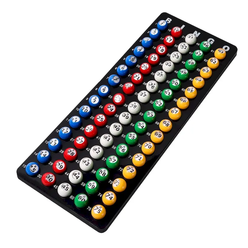 GSE Bingo Game Master Board & 7/8 Multi-Color Plastic Bingo Balls Set for Bingo Cage Game