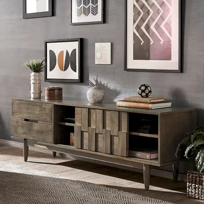 Kieran Mid-Century Wood 2-Drawer TV Stand by iNSPIRE Q Modern