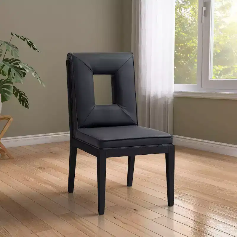Meridian Furniture,Gwendolyn Vegan Leather Dining Side Chair, Set of 2