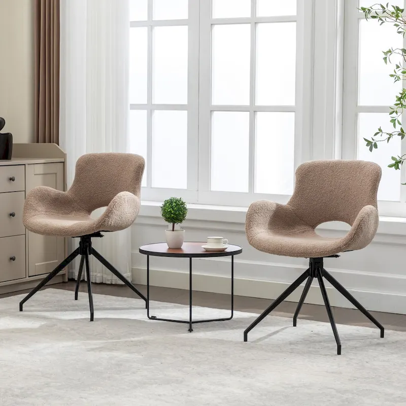 Swivel Dining Accent Chairs Set of 2 - N/A