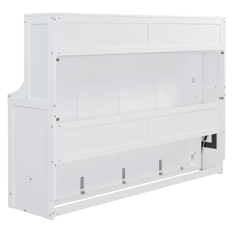 Murphy Bed with Hydraulic Lift & Desk Design, Queen/Full Size Bed