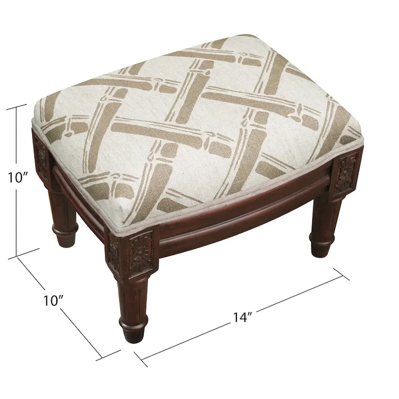 Taupe Bamboo Trellis Footstool