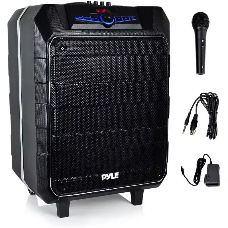 Pyle PWM1235BT Portable Bluetooth PA Speaker System Karaoke Microphone - Black