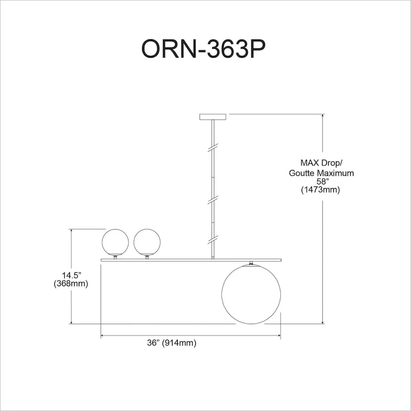 3LT Pendant, Gold Finish