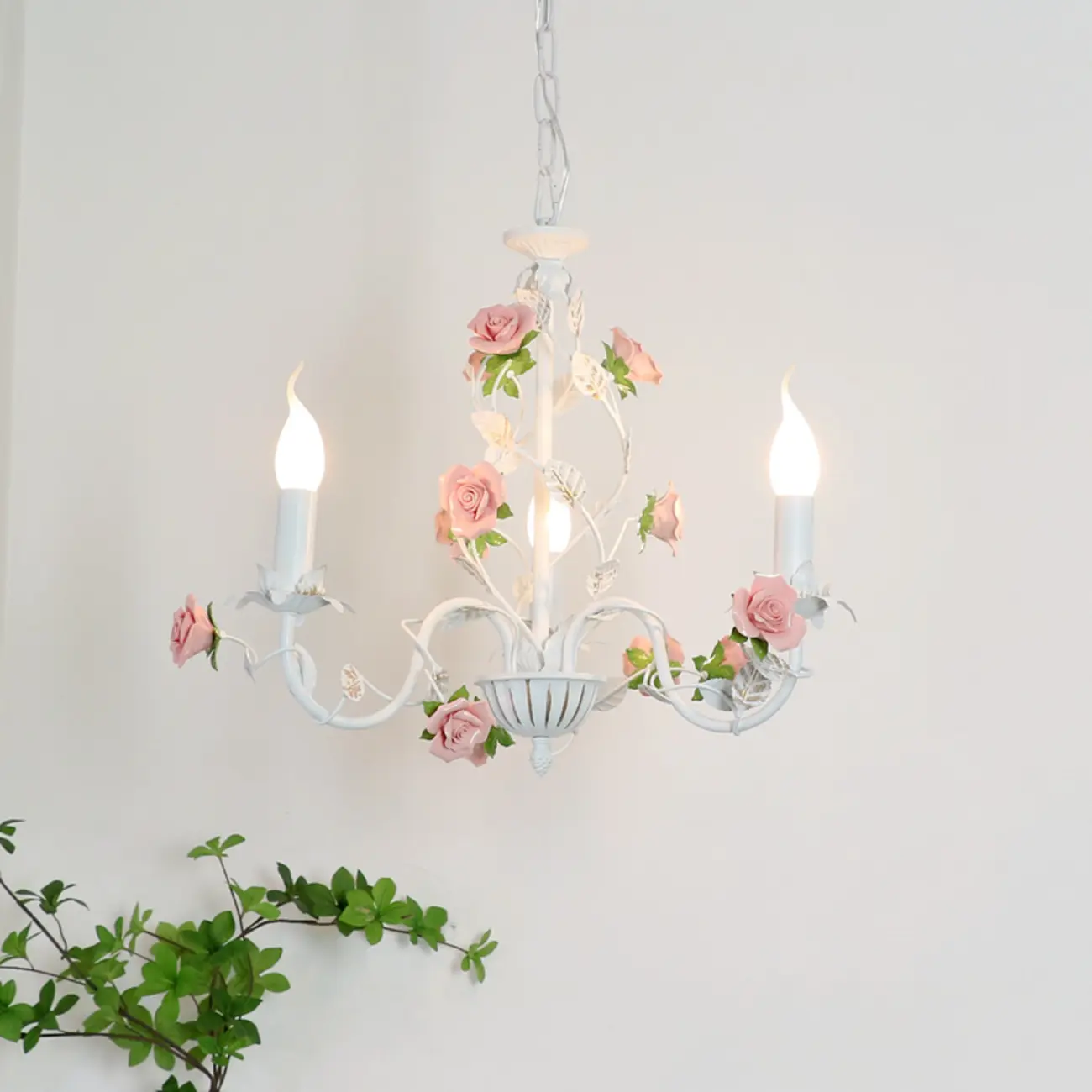 Vintage Metal Floral Shape Chandelier with Height Adaptive
