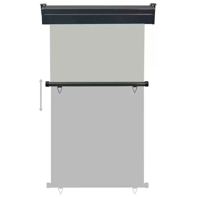 vidaXL Balcony Side Awning Grey Steel 41.3 x 98.4 in Adjustable Armrests