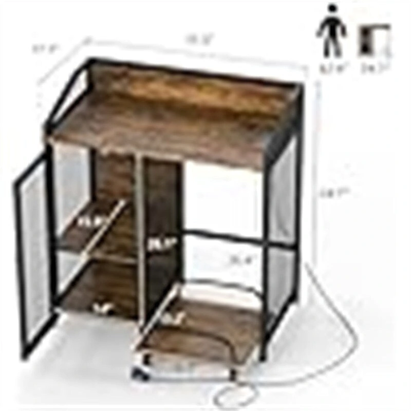 Printer Stand with Charging Station - 18.9 D x 20.86 W x 27.36 H