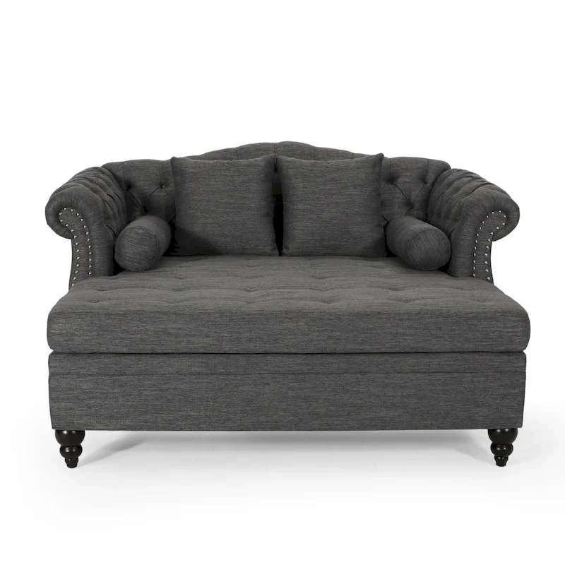 Wellston Tufted Double Chaise Lounge by Christopher Knight Home - 62.50 L x 58.50 W x 34.00 H