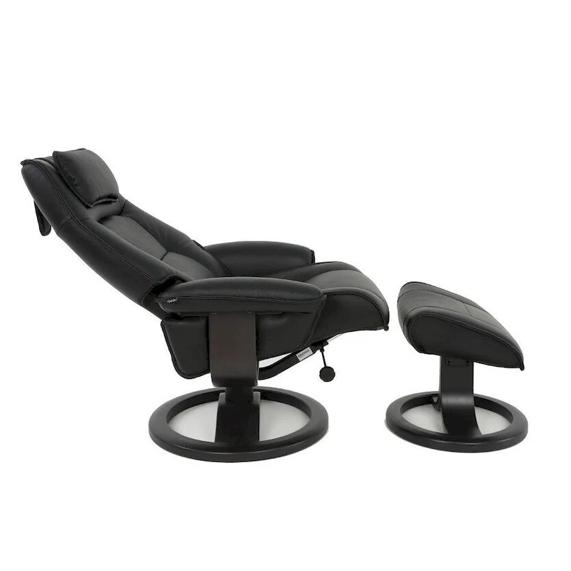 Admiral R Leather Recliner and Ottoman