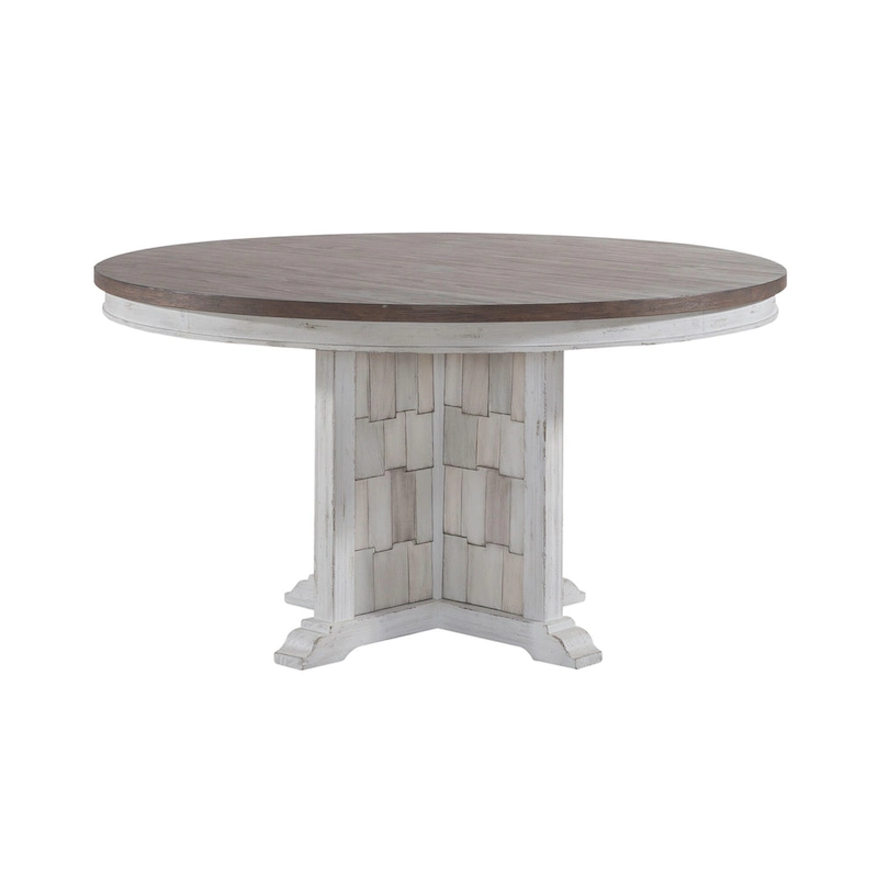 River Place Riverstone White 5 Piece Pedestal Table Set