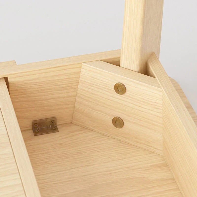 Beige Wooden Computer Desk with 2 Sliding Drawers – Modern Minimalist Style, Home Office Use